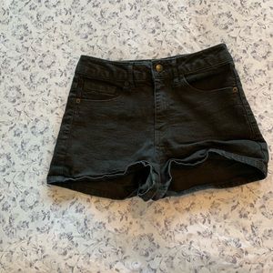 Black jean shorts